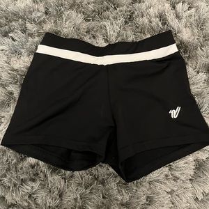 Girls Varsity black spandex shorts